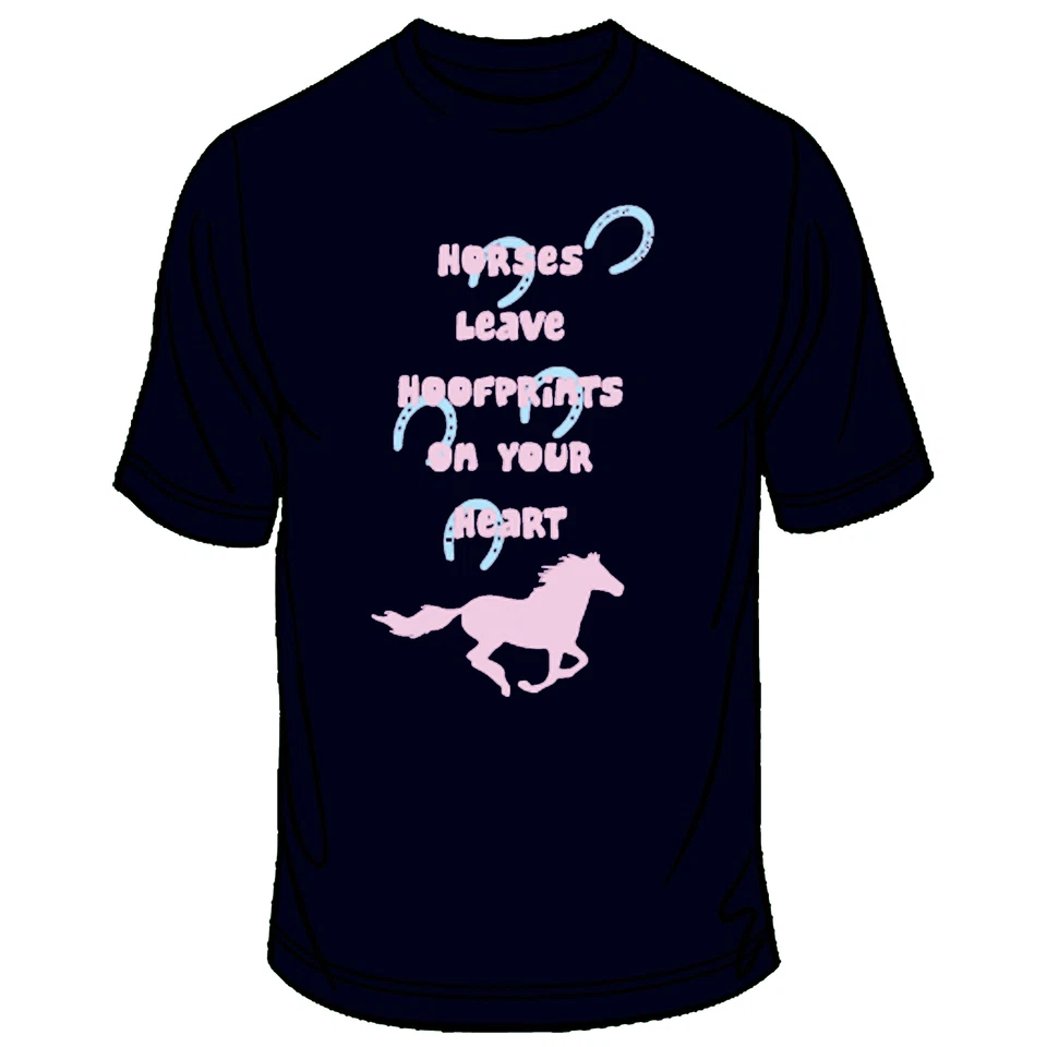 Enfants Violet ou Bleu Équitation'Chevaux Laissez Hoofprints sur Vos Cœur ' Pull - Photo 2/2