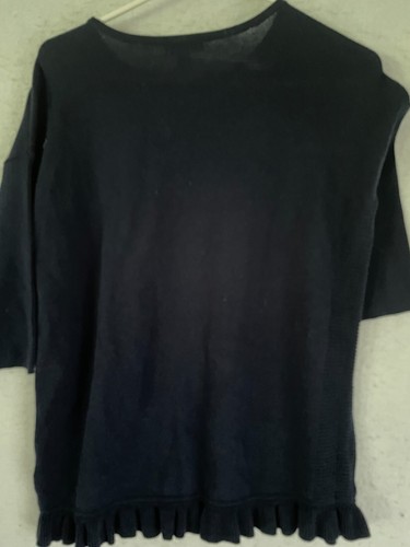 Lilly Pulitzer Girls Ruffle Sweater Navy Blue Size XL (12-14) 100% cotton - Picture 2 of 12