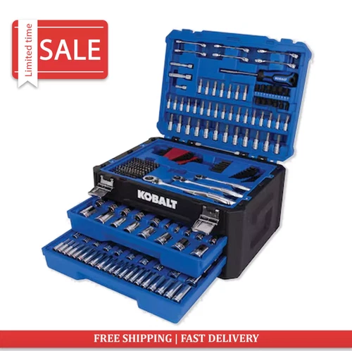 Kobalt 297-Piece Standard & Metric Polished Chrome Mechanics Tool Set with CASE