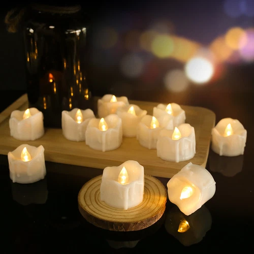 12/24PCS Flameless LED Tea Lights Votive Candles Lamp Decor Battery Operated Set - Picture 5 of 18