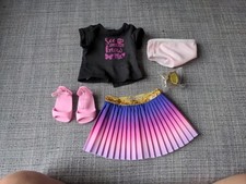 Makena Meet Conjunto Camisa Zapatos Falda Mariposa Clips American Girl Muñeca Ropa