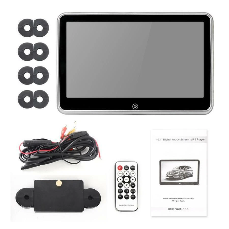 Reproductor de reposacabezas de coche de 10,1" FM/USB/SD Bluetooth monitor de pantalla de prensa para coche niños Foto 2 de 4