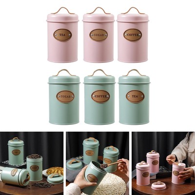 3x Multifunktion Küchenbehälter Set für Kaffee Zucker Tee Dichtung Deckel Küche