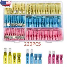 220Pcs Waterproof Heat Shrink Wire Spade Connectors Electrical Crimp Terminals