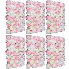 6X Artificial Flower Wall Panel Rose Hydrangea Wedding Party Venue Decor