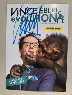 Vince Ebert evolution Autogrammkarte Original Signiert