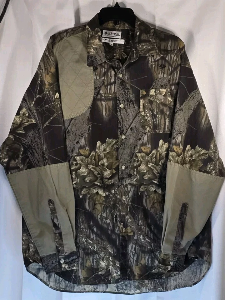 Camisa Columbia De Colección Para Hombres X-Large Camuflaje Manga Larga Caza Roble Musgo Foto 2 de 4