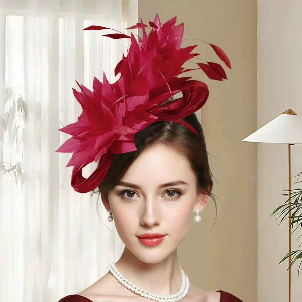 Floral Fascinator Tea Party Hat with Alligator Clip Church Kentucky Derby Hat - Image 2 of 4