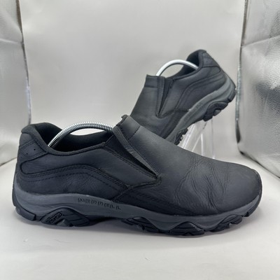 Merrell Moab Adventure 3 Moc Hiking Shoes Mens Size 11.5 Black Leather Slip On