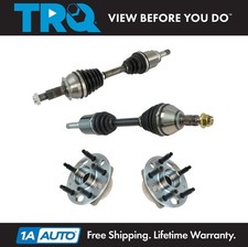 TRQ Front CV Axle Shafts & Wheel Hub Bearing Assemblies Set of 4 for Buick Chevy