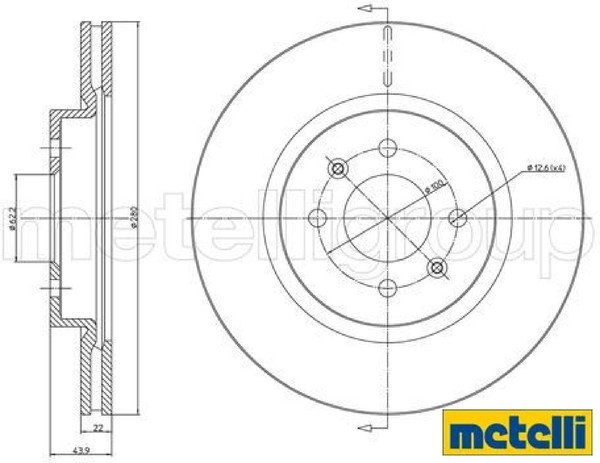 2X Bremsscheibe Metelli 23-1365C 2 Bremsscheiben FüR Hyundai FüR Kia-image
