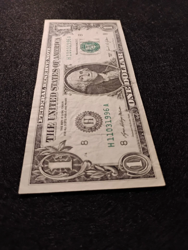 2021 $1 Birthday Note- H11031996A  (Nov.3rd 1996) Fancy Serial - Image 4 of 4