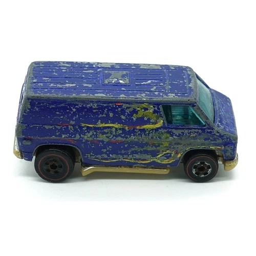 1975 Hot Wheels Redline Cutoff Canyon Blue Flames Super Van HTF RARE original