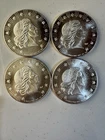 Lot of 4 1981 World Wide Mint American Eagle 1 oz .999 Silver Rounds BU