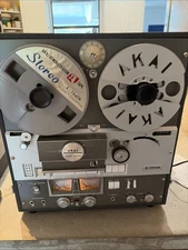 AKAI X355D Reel to Reel Player Recorder Bundle Works Sold Parts Repair Read Look