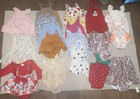 Baby Girls Toddler 6-12 Months Clothing Lot Dresses Pants Vest Pajama Romper