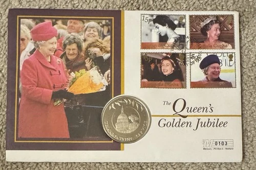 2002 Falkland Islands 50p In FDC QEII Golden Jubilee. 4  Stamps 0103