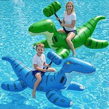 Pool Games Toys Floats -2Pack Inflatable Dinosaur Pool Floats with Blow up Toy H
