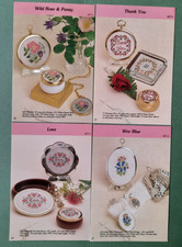 Cross stitch charts:  FLORAL + BOTANICAL mini-hoops & rounds - lots to choose!