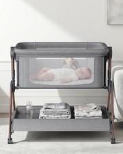 Grey 3-in-1 Baby Bassinet Bedside