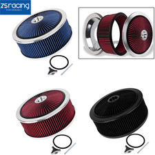 14 X 5 Universal Round Deep Dish Air Cleaner Kitwashable Filterchrome Lid