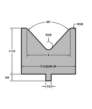 RITEWAY PRESS BRAKE DIE 85 DEGREE 4 INCH V OPENING FORMING DIE #48 12 INCH