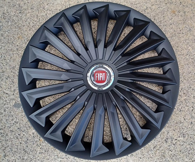 4 Alu-Design Radkappen 16 Zoll ''JOY'' black matt für Fiat