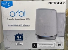 Netgear Orbi Whole Home Tri-band Mesh Wifi 6 System, Router + Extender AX3000
