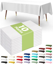 Pureegg Plastic Table Cloth 10 Pack, 54 X 108 Inch Disposable Table Cloths for P