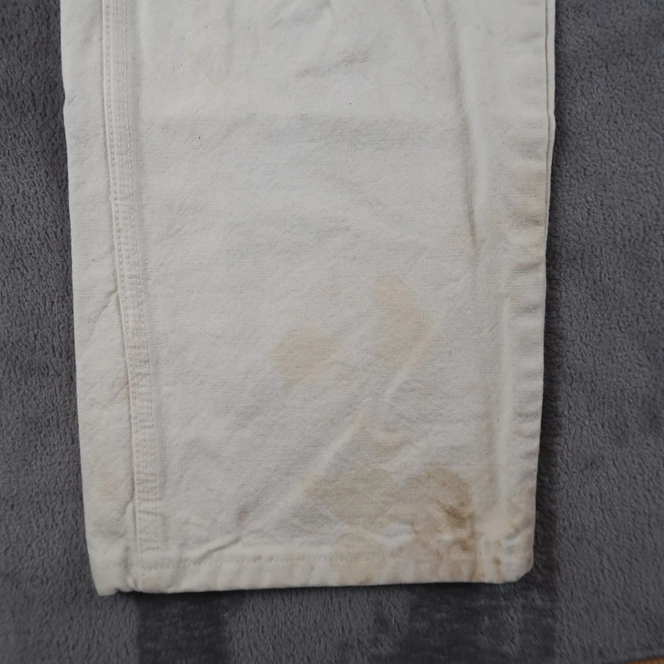 Calça pintora branca vintage anos 90 Big Ben masculina 32x32 tintas de carpinteiro vestuário de trabalho EUA - Imagem 4 de 4