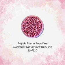 Miyuki 11/0 Round Seed Beads 11-4210 Duracoat Galvanized Hot Pink 20 Grams