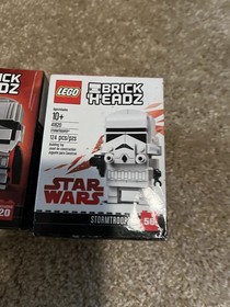LEGO Lot Of BRICKHEADZ: Captain Phasma (41486) Stormtrooper (41629) Rey (41602)