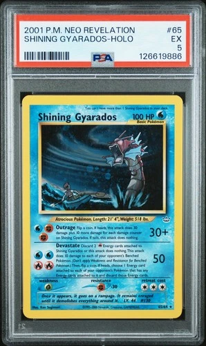 POKEMON 2001 SHINING GYARADOS-HOLO NEO REVELATION #65 PSA 5