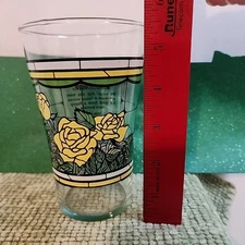 Vintage Whataburger Texas 150th Birthday Glass 1986 Yellow Rose Promo Cup