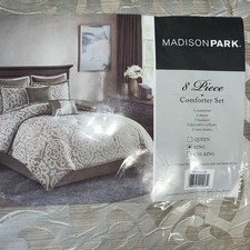 Madison Park Odette Jacquard 8-Pc. Comforter Set, King, Tan, NWT
