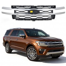 Satin Chrome Front Bumper Grille For 2022-2024 Ford Expedition Painted To Match