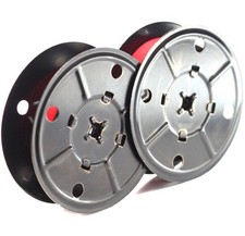 L C Smith Corona Typewriter Twin Metal Spools with New Black Red Ribbon