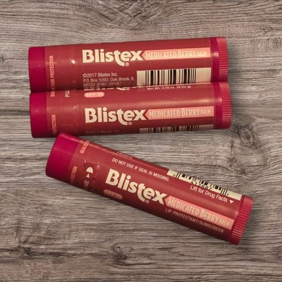 Blistex Medicated Berry  Balm - 0.15 oz Set Of 3 