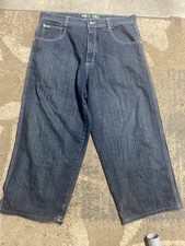 Vintage Y2K Southpole Jeans Baggy Fits 36 38" outseam Wide Leg Green Tab