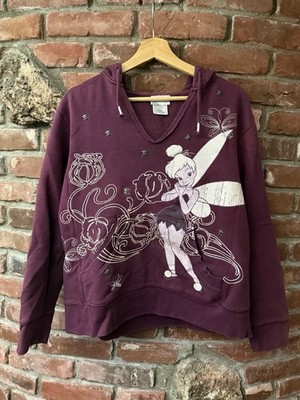 Vintage 2000s Disneyland Tinkerbell Hoodie XL Studded Skull Y2K Style