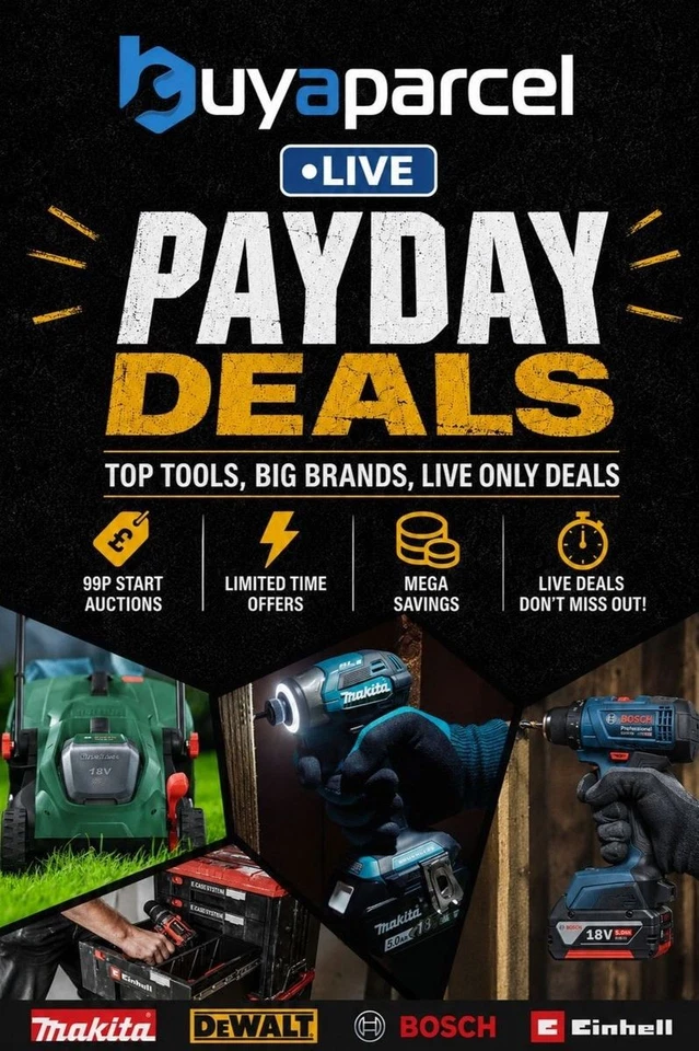Buyaparcel LIVE Tool PayDay Deals | £1 Auctions | Live ONLY Flash Sales