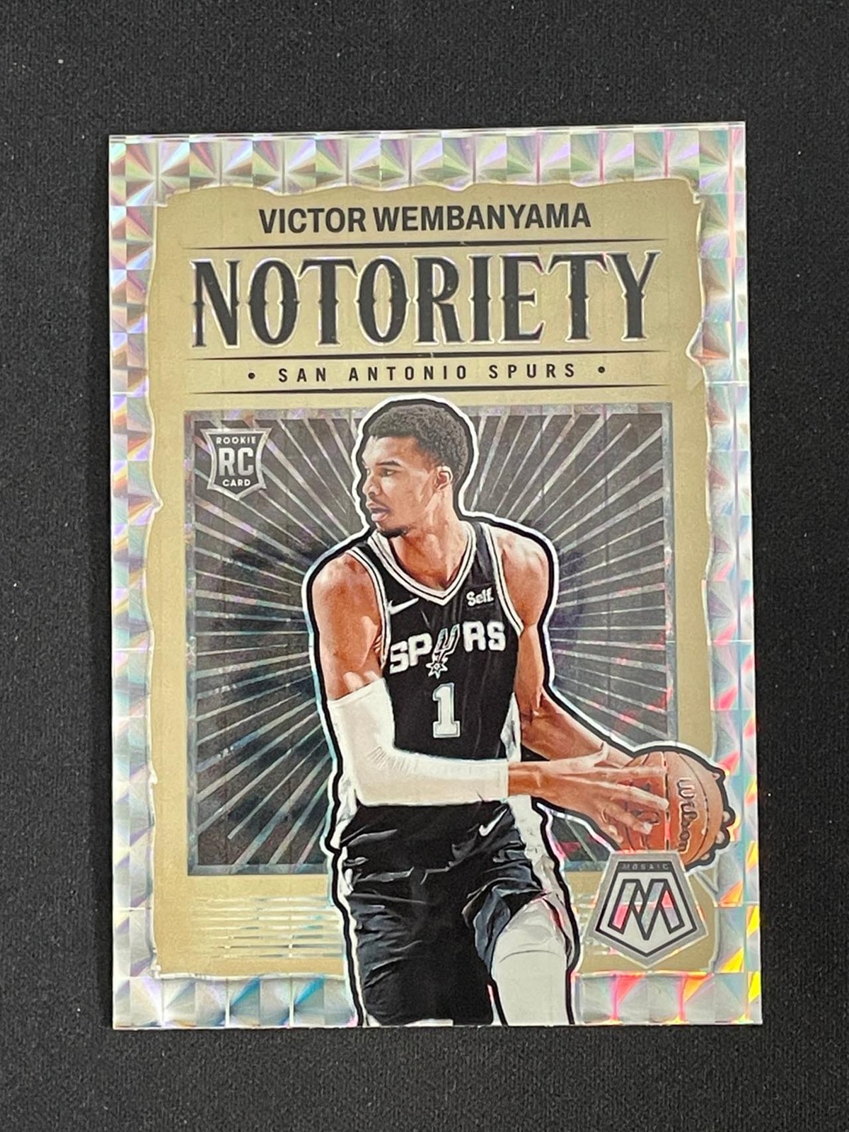 Victor Wembanyama 2023-24 Panini Mosaic Notoriety Mosaic Prizm RC #5
