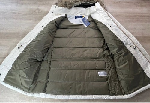 Polo Ralph Lauren Mens Coat L Faux Fur Water Repellent Hooded Down Parka $598 - Picture 4 of 15