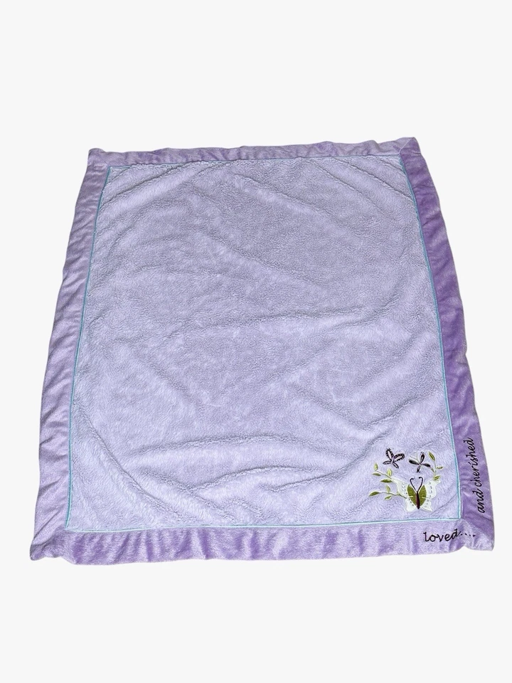Koala Baby Loved... and Cherished Butterfly Purple Lavender Blanket Babies R Us - Image 2 of 4