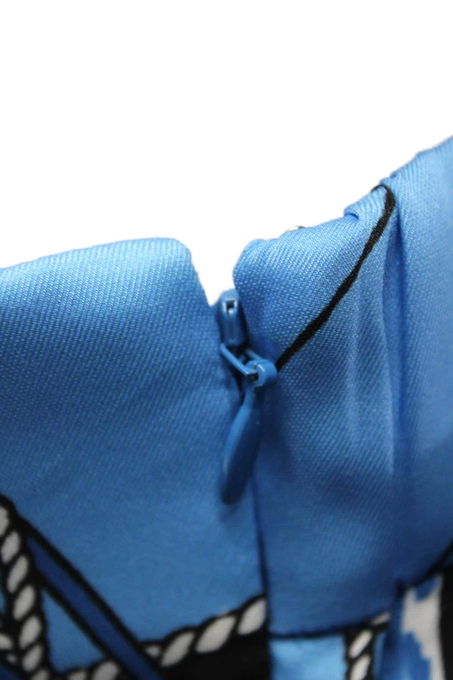 Calça social feminina J Crew fecho gancho cinto perna reta azul tamanho 4 - Imagem 4 de 4