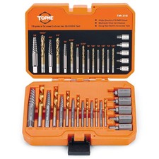 19 Piece Easy Out Screw Extractor Set and Left Hand Drill Bits Set