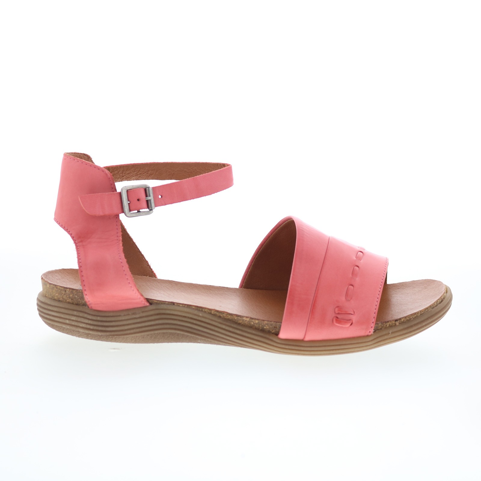 Miz Mooz Marabel Womens Pink Leather Hook & Loop Strap Sandals Shoes