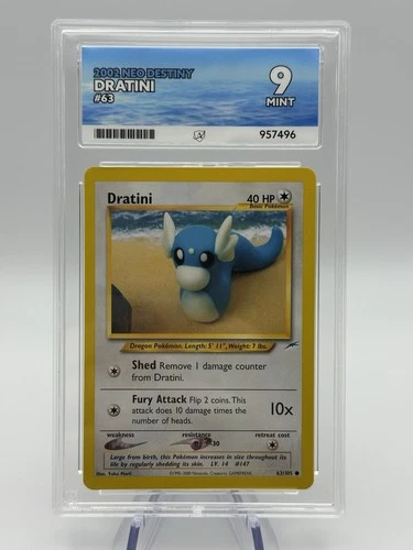 Pokemon Dratini 63/105 ACE 9 Neo Destiny 2002 Ace Label Mint 9 WOTC Yuka Morii