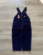 Vintage Winnie The Pooh Disney Corduroy Overalls Navy Honey Bee Kids Size 6