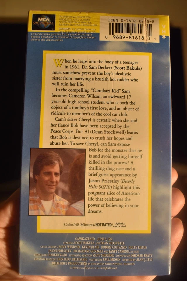 Quantum Leap Camikazi Kid June 6, 1961 VHS Scott Bakula Dean Stockwell BRAND NEW Foto 3 de 3